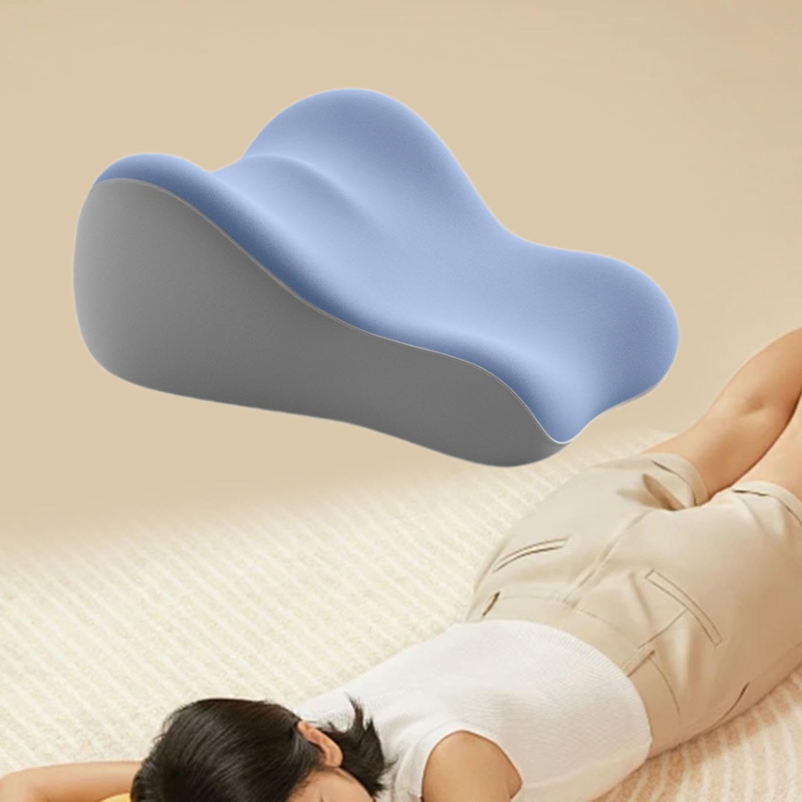 Almohada de Lectura Ergonómica con Espuma Viscoelástica para Apoyar La Espalda Y Las Piernas en La Cama, Azul, Individual