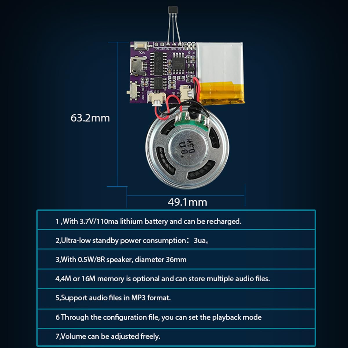Snapklik.com : Voice Module,MP3 Music Sound Chips, 16MB Sound Module ...