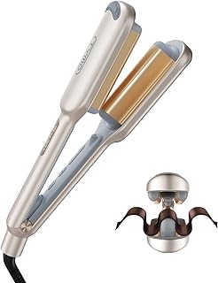 TYMO ROVY Hair Waver Crimper - Hair Curler, Deep Waver Curling Iron, Ionic Curling Wand with Ceramic Tourmaline Barrel for Women, Anti-Scald, Quick & Easy, Dual Voltage, Elegant Gold 25mm