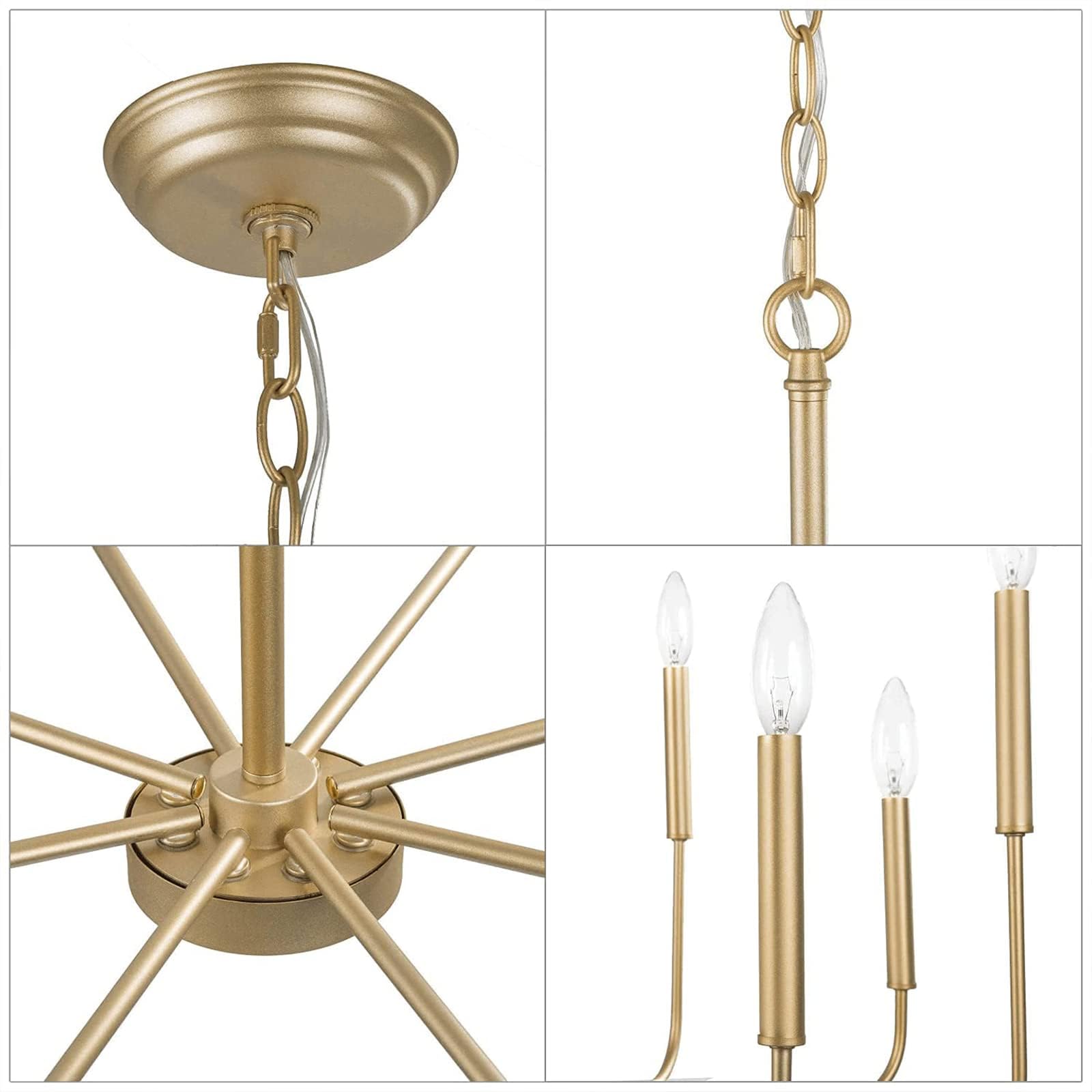 Lampadario moderno in oro, Ø69cm, Lampadario per sala da pranzo a 8 luci per camera da letto, soggiorno, cucina, foyer, ingresso (versione aggiornata, 2 tipi di altezza 8 bracci)