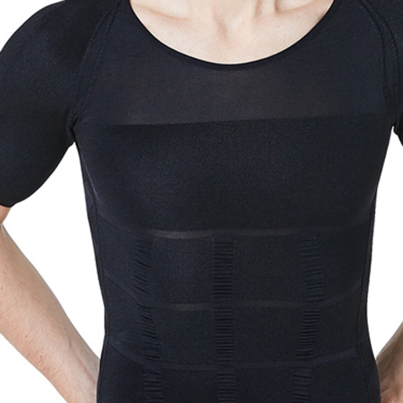 Coole Shapewear-Tanktops für Herren, kurzärmliges, schlankmachendes Kompressionsshirt, Body Shaper t-Shirt – fitnessstudio