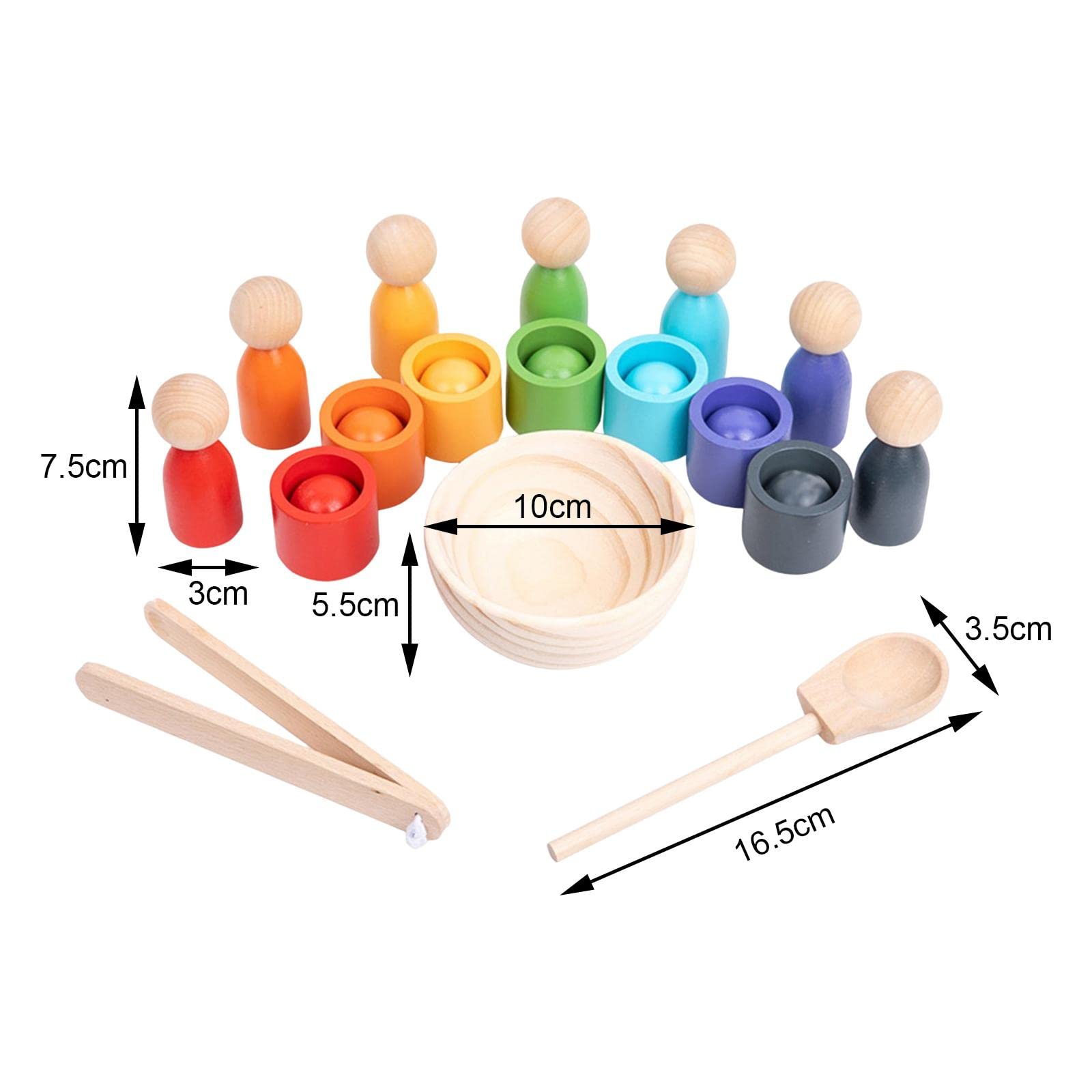 7 Piezas Vasos Juego de Madera Juego de Clasificación y para Niños con Entrenamiento de Pensamiento Lógico Adecuado para