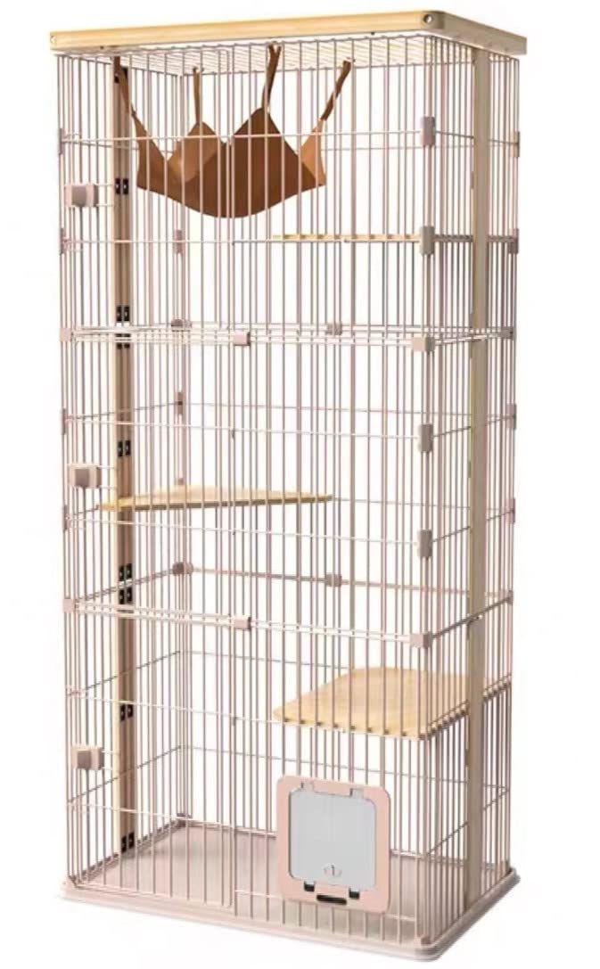 Amazon.co.jp: N&S90×59×175CMウッディキャットケージ 3段 ハンモック 