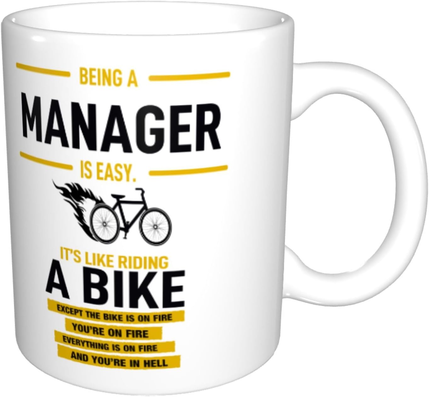 Funny Manager coffee Mug - Being A Manager Is Easy It's Like Riding A Bike ,Manager Coffee Mug ,Cups for colleagues and friends - 11 oz Novelty Mug - Image 3
