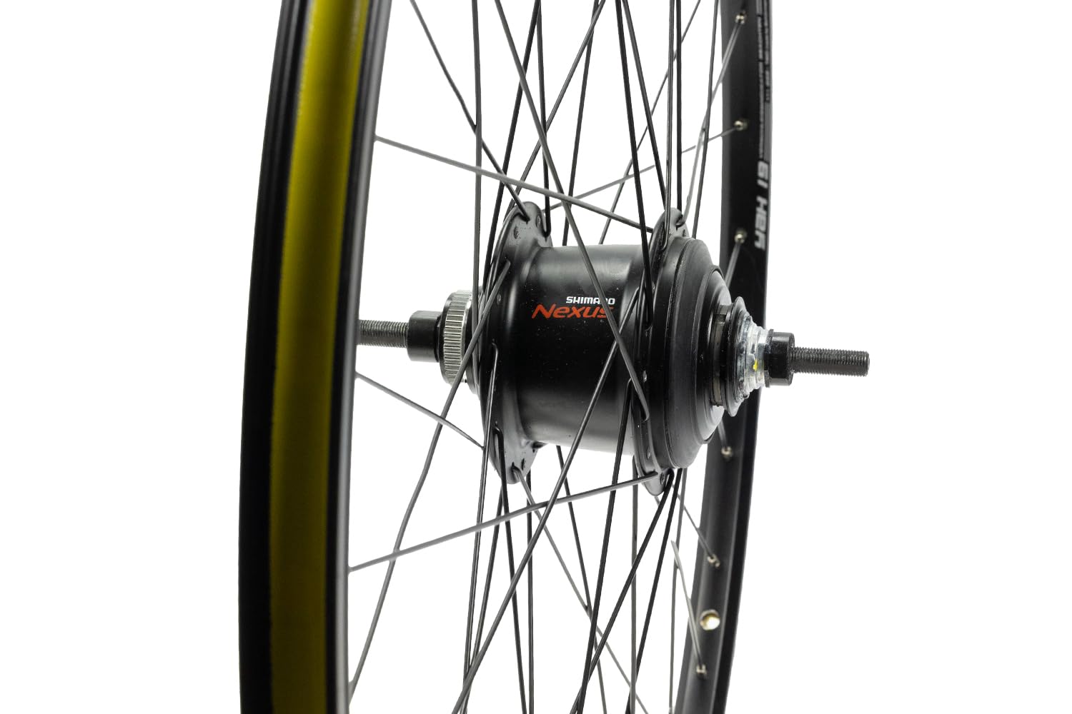 28 Zoll Fahrrad-Set – Road Cruiser Reifen (42-622) mit Pannenschutz & Reflex Yak 19 Hinterrad mit Nexus 7-Gang Nabe & Scheibenbremse Schlauch DV40