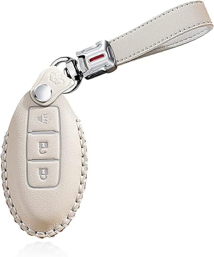 HIBEYO Funda de cuero para llavero Nissan GT-R Juke Kicks Lannia Latio Leaf Livina Teana Titan Versa X-Trail para Infiniti FX45 FX50 Q70 QX50 QX70