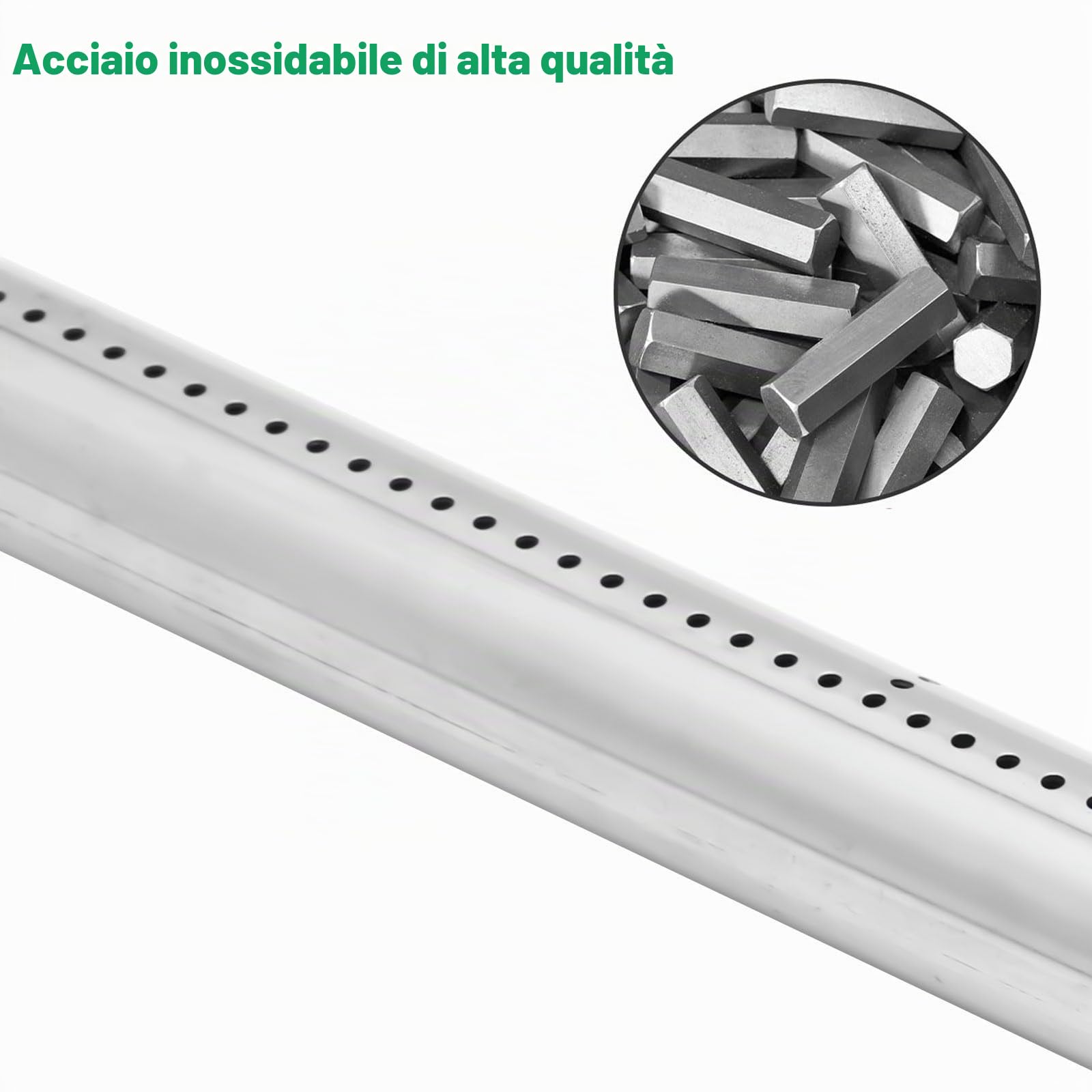 WELL GRILL Bruciatore tubolare in acciaio inox per barbecue a gas Broil King Baron 490, 4 bruciatori di ricambio per Baron 320 420 490 540, 40 cm