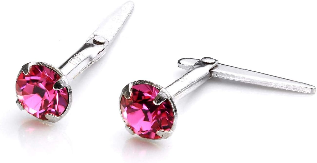 Sterling Silver Andralok Stud Earrings with 3mm Crystal