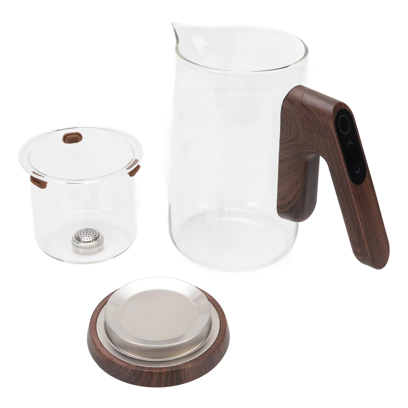 Yinhing Glas-Teekanne, 800 Ml, Magnetische Trennung, Teekanne mit Integriertem Sieb und Timer für Losen Tee und Kräutertees, Elegantes Design für Teeliebhaber