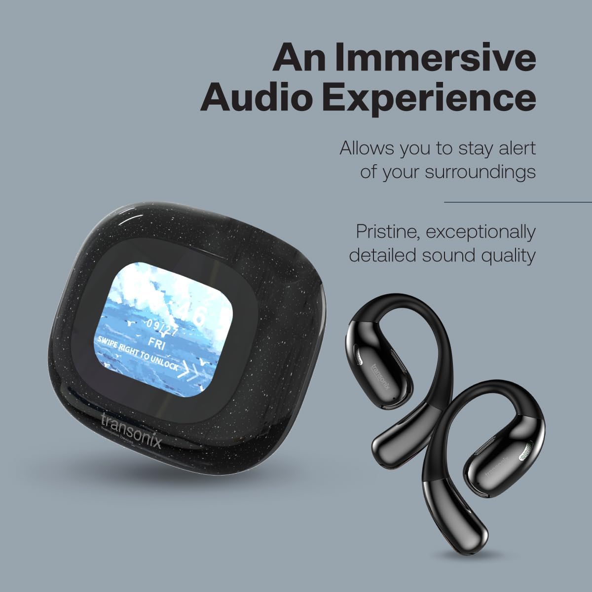 Harmonix TravelerAI Smart Translator Earbuds with LCD Case, AI-Powered Wireless Headphones for Travel, Real-Time Language Translation, Black