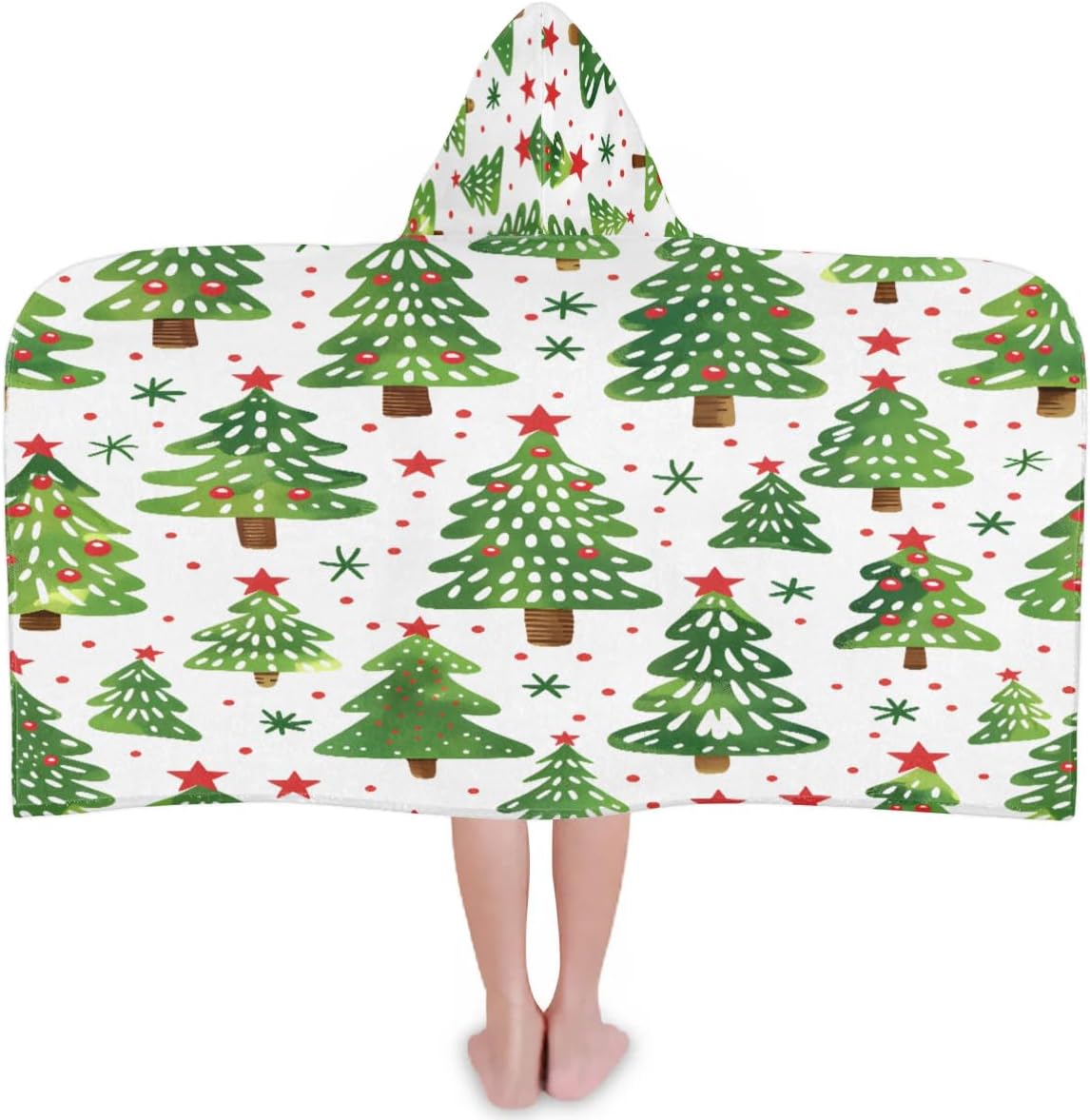 Pardick Kid Bath Towels Green Christmas Trees Kids Towel with Hood for Girls Boys Beach Towel Pool Cover Up Soft Absorbent Toddler Hooded Bath Towel for Shower, Beach, Pool