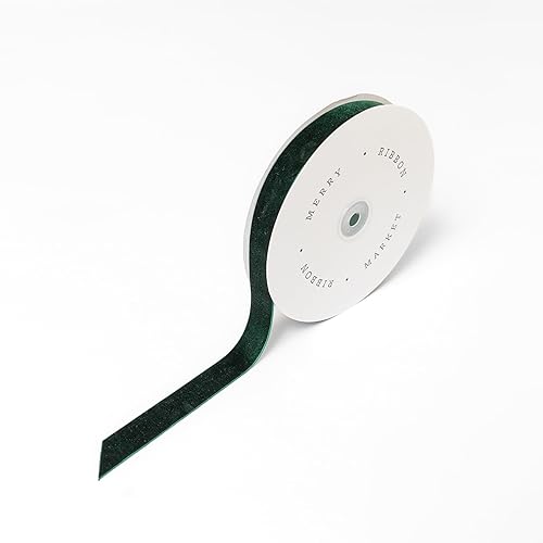 Cinta de terciopelo verde para envolver regalos, 78" x 20 yardas