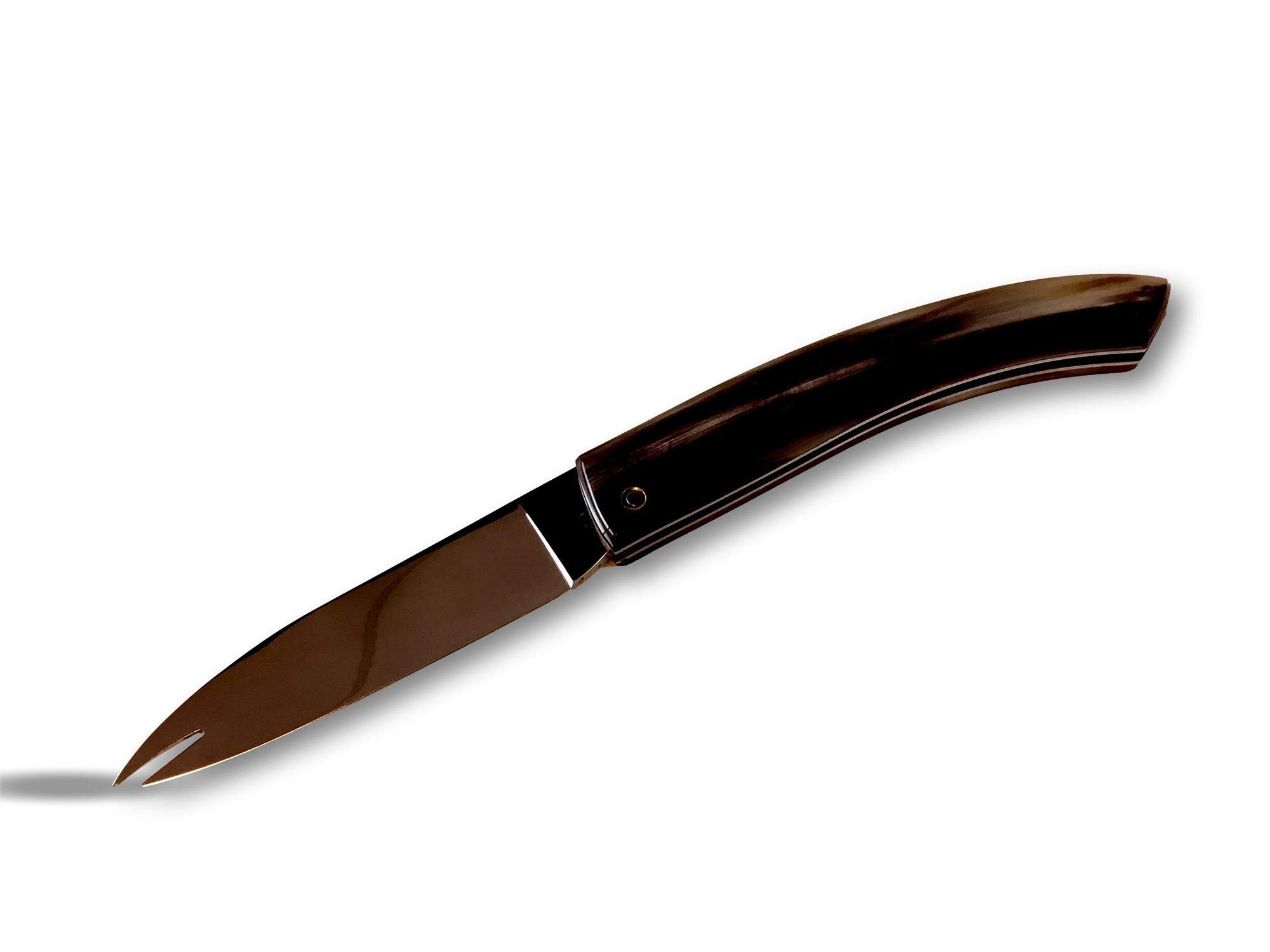 KIBROS Couteau pliant fromage saucisson haut de gamme pointe fourche noir
