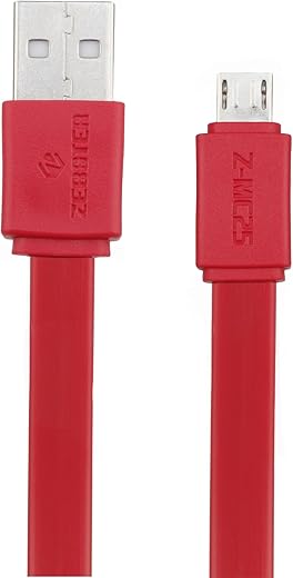ZEBSTER Z-MC25 USB to Micro USB Cables,3A, 25cm cable, Mobile/Laptop Compatible(Red)
