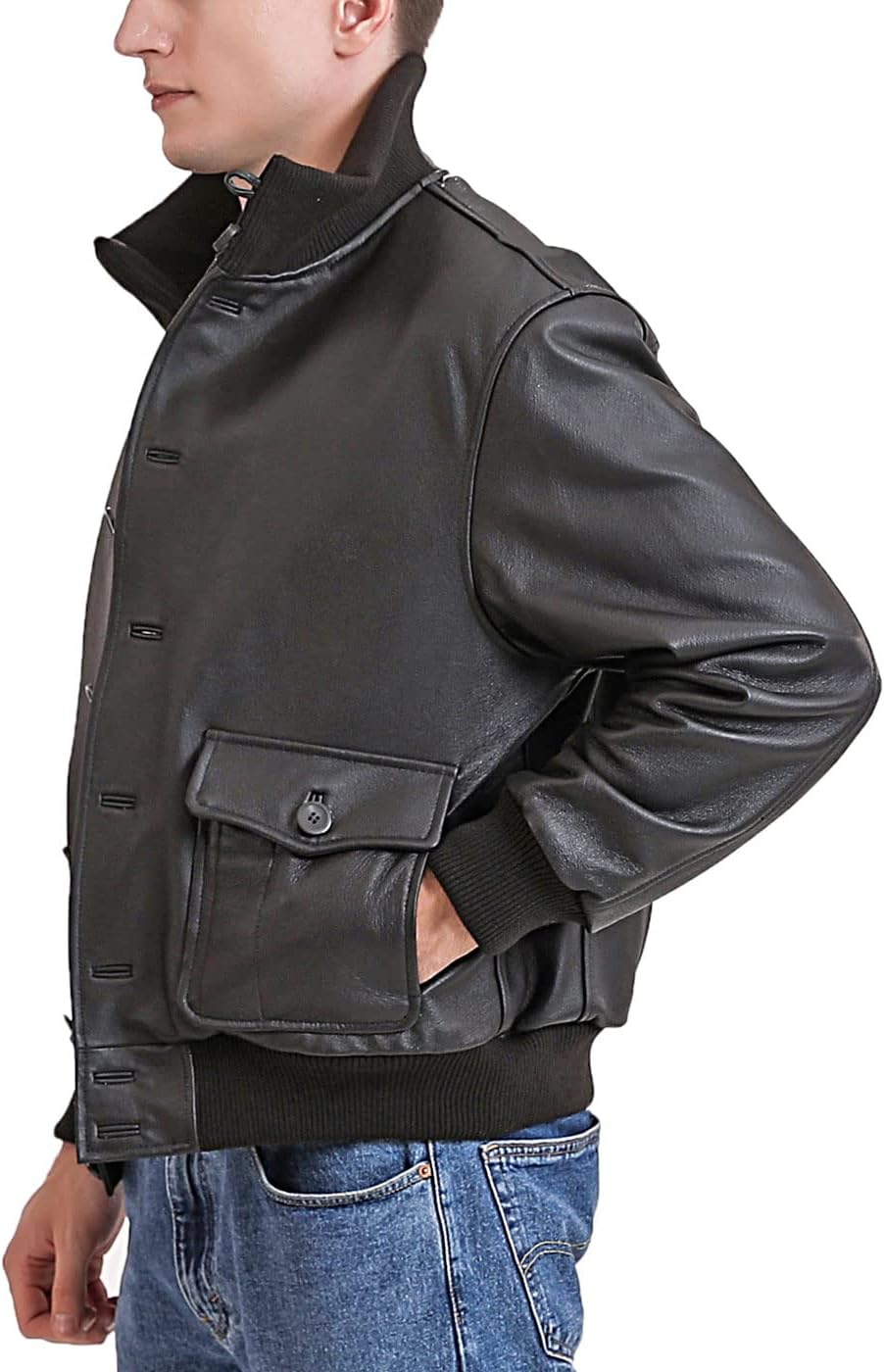 Landing Leathers Men A-1 Leather Flight Bomber Jacket