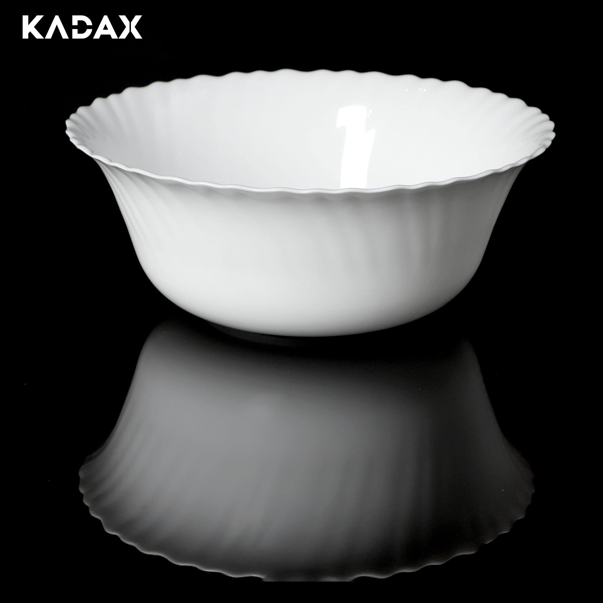 KADAX Ciotola ∅ 23 cm, set da 6 pezzi, ciotola in vetro temperato, ciotola per frutta, insalata, ciotola per dessert, ciotola per cereali, ciotola per zuppa, ciotola per snack, lavabile in