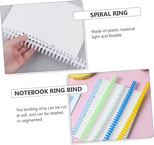 Miniatura 5 de STOBOK 20 piezas de alambres de hoja suelta, cuaderno de abdominales, espinas blancas, agendas A, cuadernos, encuadernación en espiral de hojas,