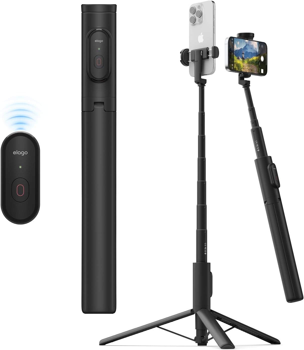 Elago 60-inch Phone Tripod & Selfie Stick Pro - Bluetooth Remote Compatible IPhone Android