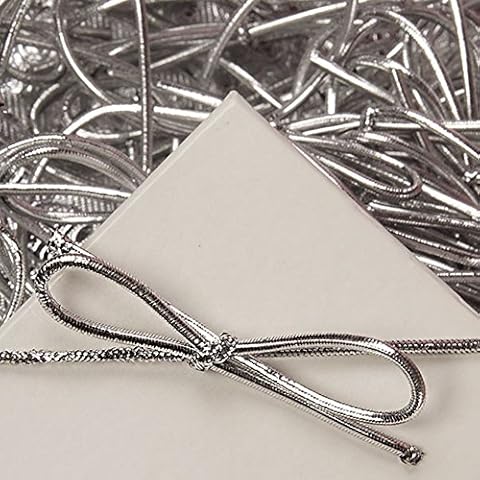 Sophie's Favors and Gifts 6 Inch Metallic Silver Stretch Loops (100 Pack) Cover