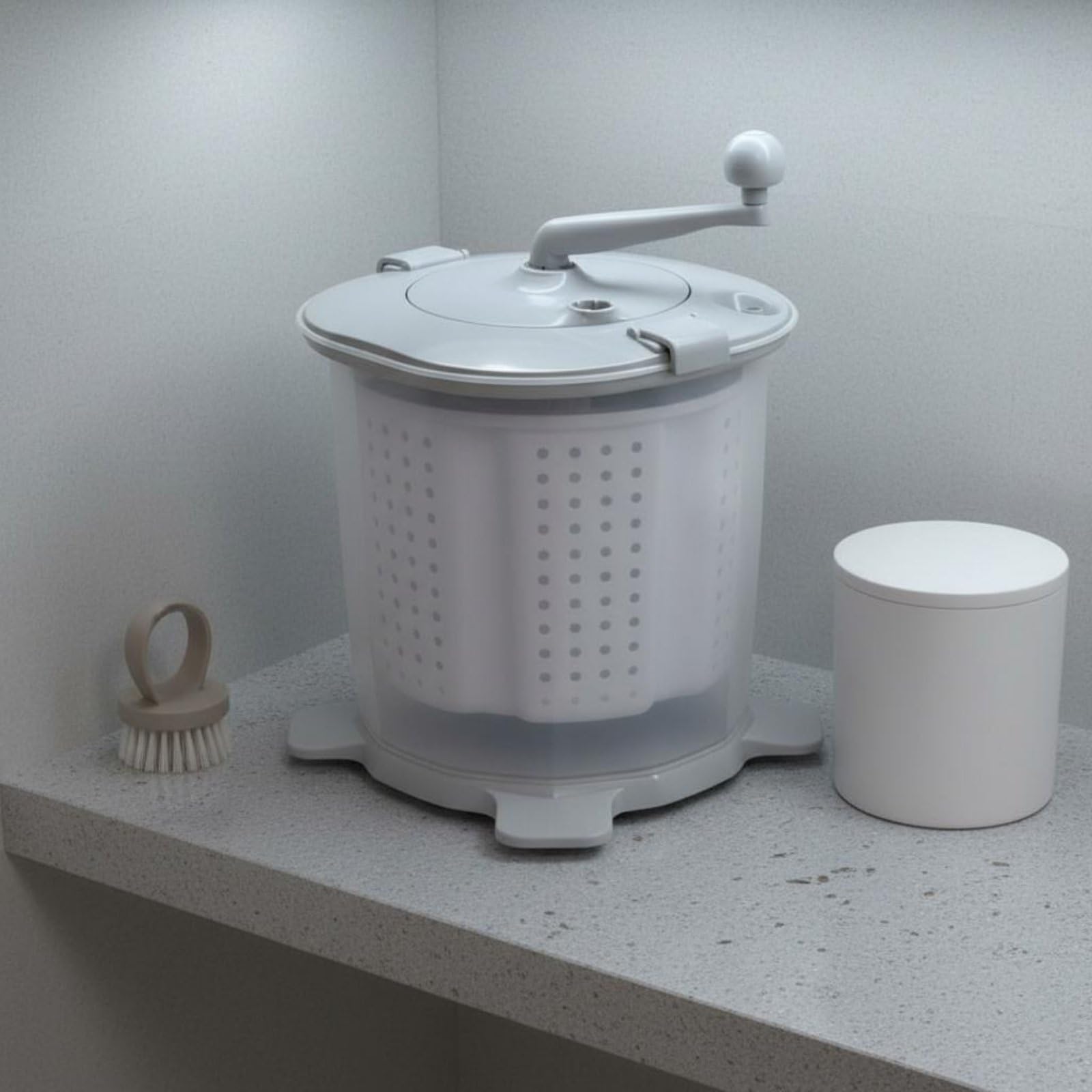 Ensemble Lave-Linge et Sèche-Linge à Manivelle sans Électricité, Machine à Laver Portable 2 en 1 à Manivelle Gain de Place, Appareil Ménager pour Étudiants, Dortoir