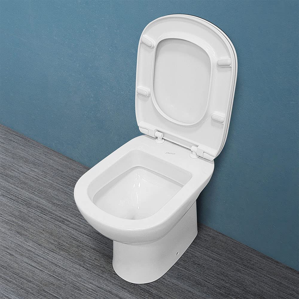 Inbagno Copriwater Sedile WC Dolomite Gemma 2 con Chiusura Ammortizzata, in Duroplast Bianco