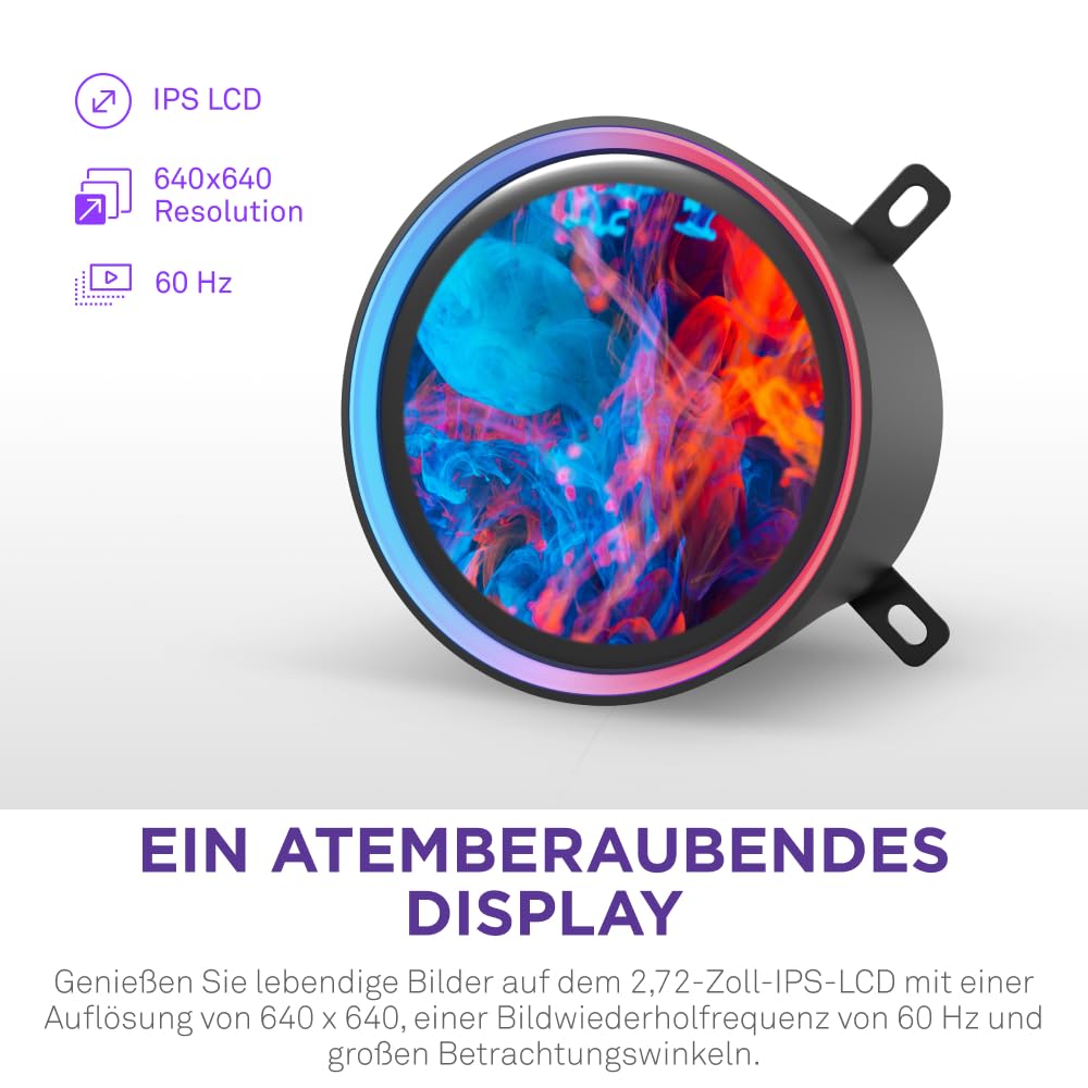 NZXT Kraken Serie – AIO CPU-Flüssigkeitskühler – Anpassbares LCD-Display – Hochleistungs-Lüfter – Kompatibel mit Intel® & AMD® Sockel – Elite 360 RGB – Schwarz