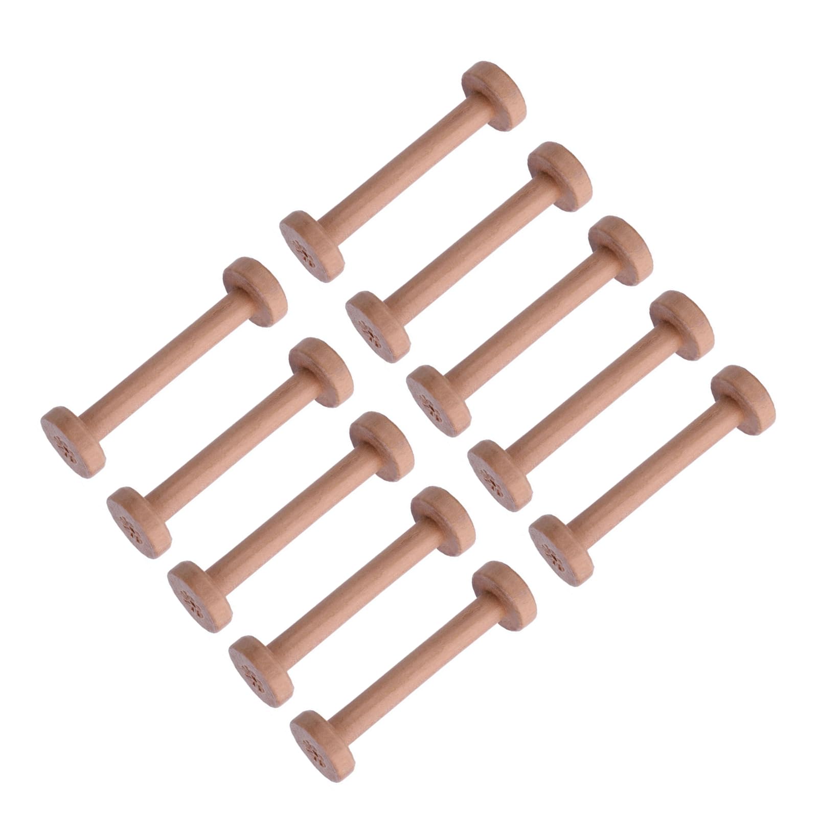 Tsophreniq 10Pcs Wood Bobbins Wood Sewing Thread Spool Sewing Thread Spool for Embroidery Storage Bobbins