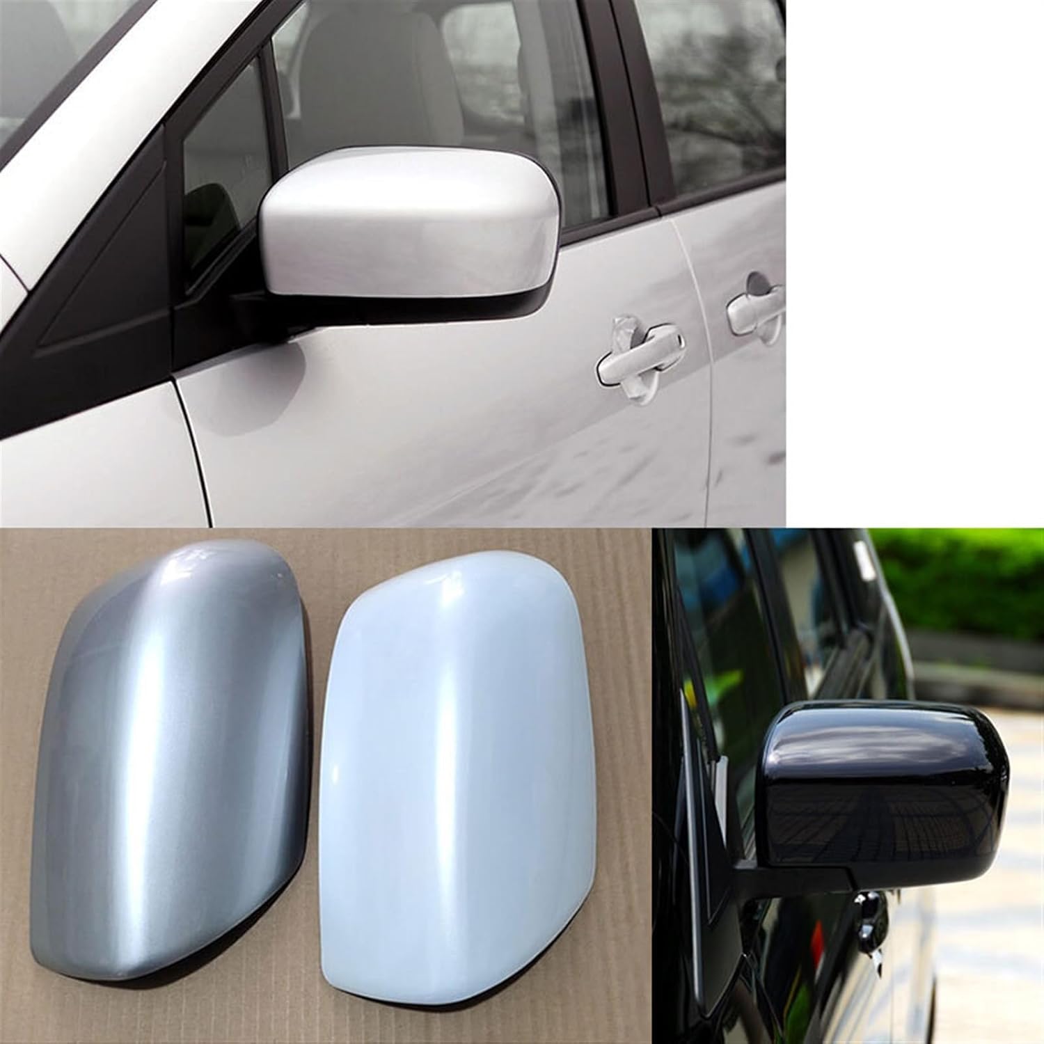 Compatible For Mazda 5 2007-2013 CX-7 2007-2012 CX-9 2006-2009 8 MPV Car Exterior Rearview Wing Door Side Mirror Shell Cap House Cover Lid(Silver left side)