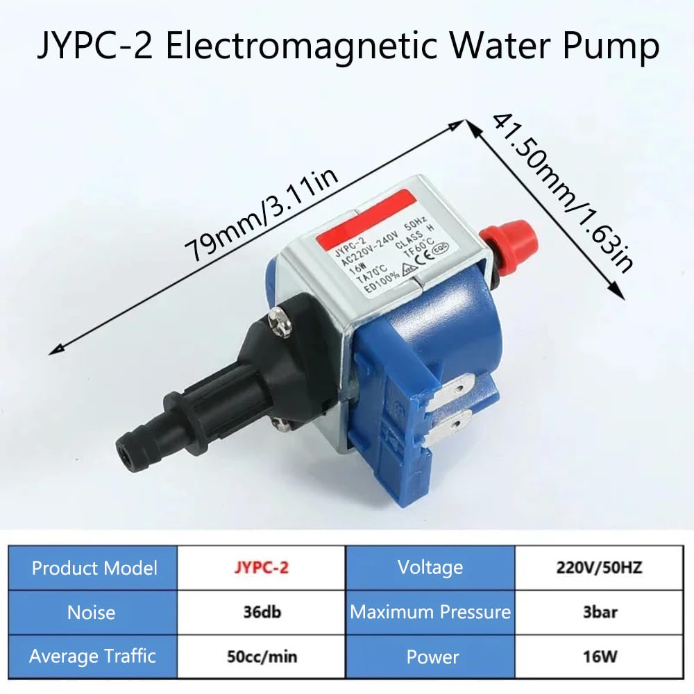 JYPC-2 Elektrische Bügeleisen-Wasserpumpe, 16 W, 220 V, elektromagnetische Magnet-Saugpumpe für Dampfglätter, Kaffeemaschine, Kehrmaschine