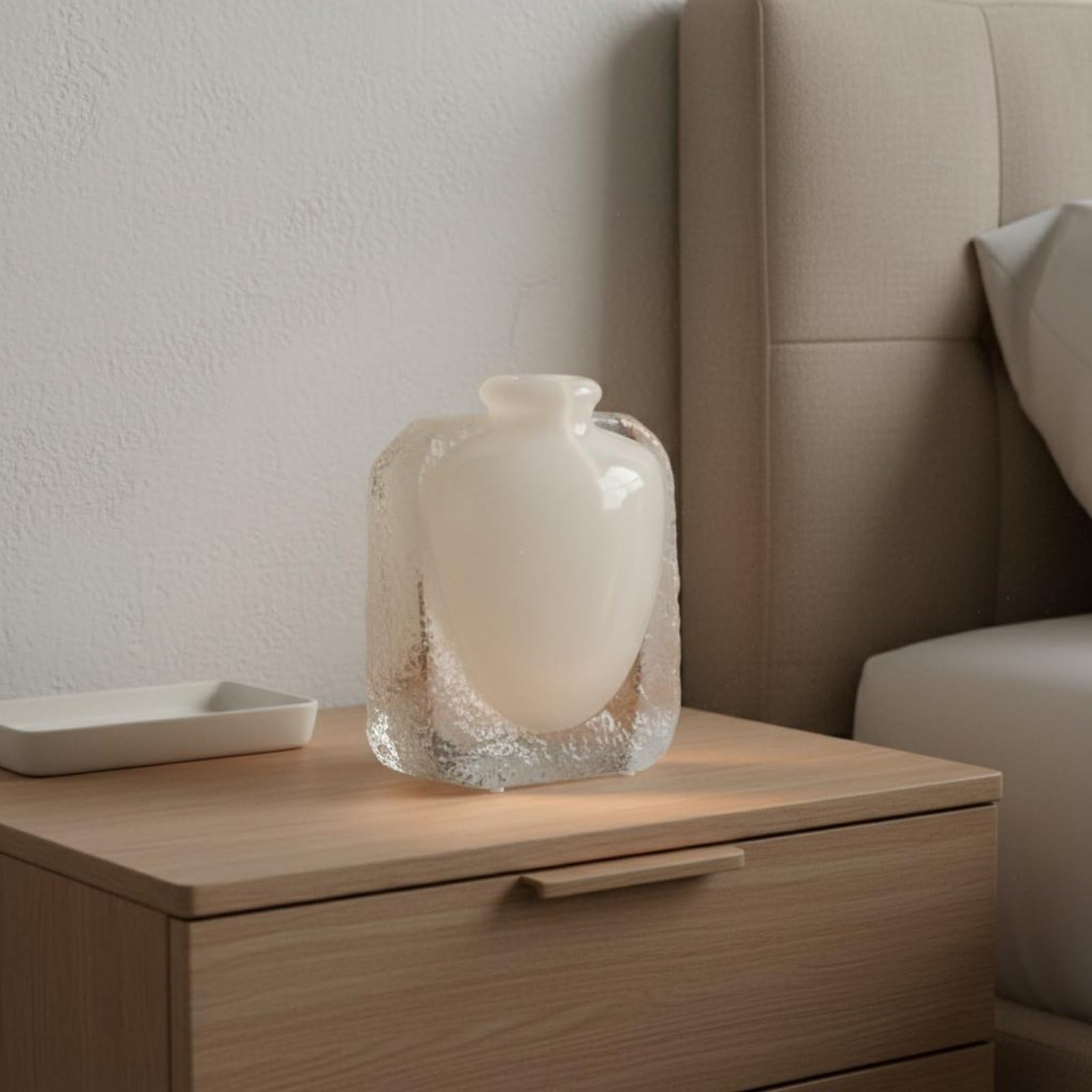 Vaso Decorativo Vaso Moderno Vaso da Tavolo Vaso in Ceramica con Finitura Opaca E Forma Geometrica Morbida per Interni Contemporanei Adatto a Credenza, Piccolo - 15 9 19cm