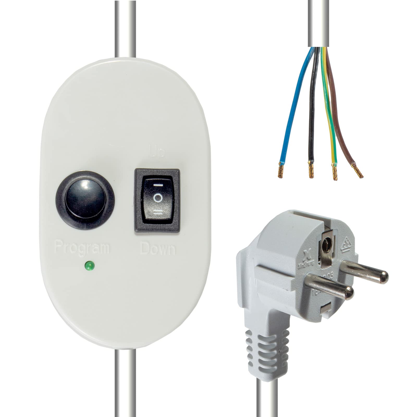 Inovatec Câble auxiliaire de réglage INO-MEK-1 pour moteurs de volets roulants mécaniques, 4 fils, compatible avec les moteurs tubulaires mécaniques de tous les fabricants.