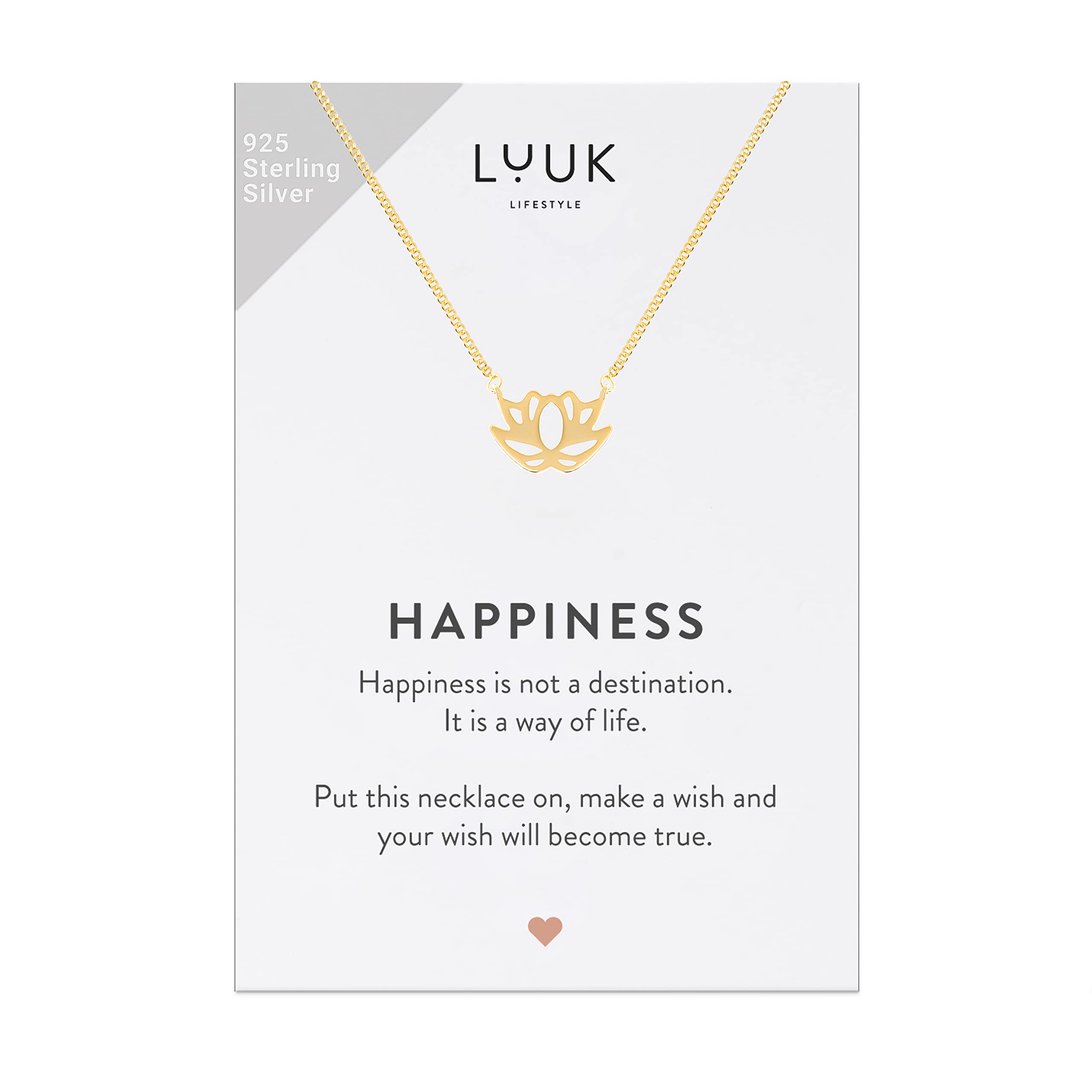 LUUK LIFESTYLELUUK LIFESTYLE 925 sterling silver filigree necklace for women with pendant, trendy feminine jewelry for everyday life, adjustable length, 19, gift idea for her, gift card, silver, gold, and rosgold