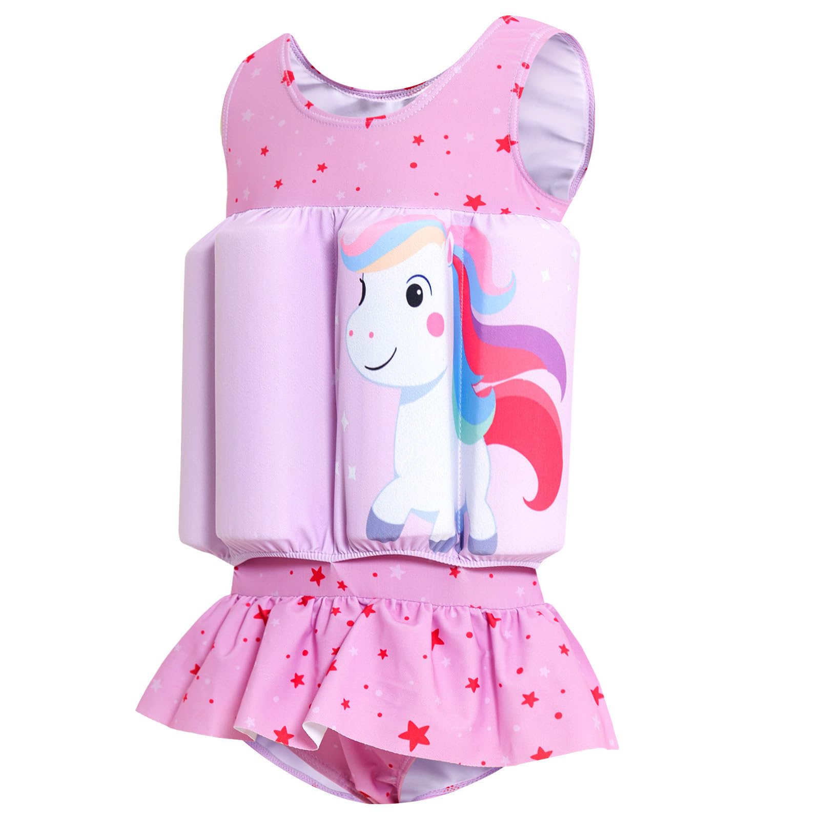 Traje de baño de una pieza con flotación para bebés y niñas