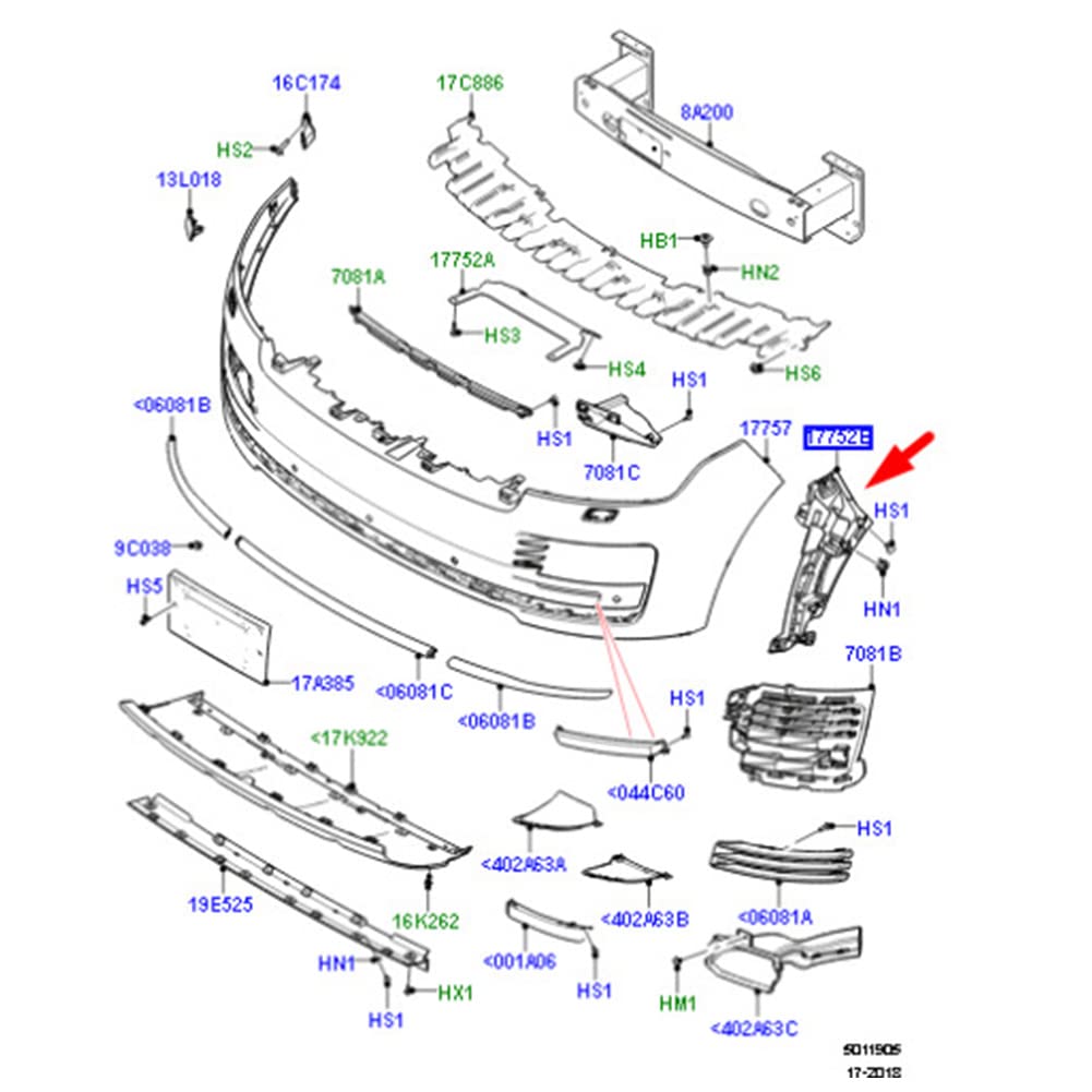 SIKUAI Motorbike 1 Pair Bumper Braces Front Bumper Mount Bracket for Land Rover for Range Rover 2013+, LR098694/LR098693 Accessaries for Land Rover for Range Rover 2013+, LR098694/LR098693 Powersport