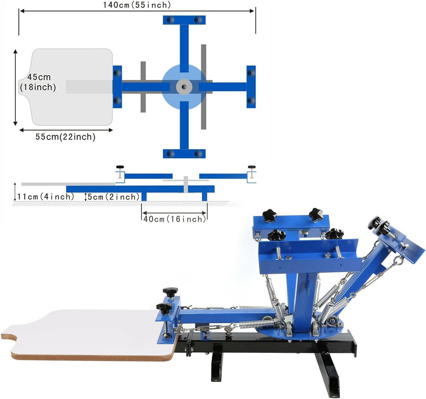 4 Color 1 Station Silk Screen Printing Kit Machine 4-1 Screenprint Carousel Pressing For Printing