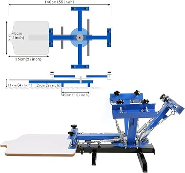 4 Color 1 Station Silk Screen Printing Kit Machine 4-1 Screenprint Carousel Pressing for Printing,Excellent Stability