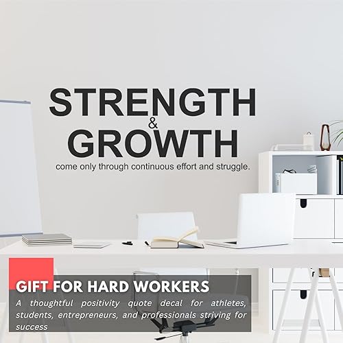 Miniatura 3 de My Vinyl Story Gran fuerza y crecimiento, decoración de oficina, arte de pared, inspirador, vinilo motivacional, suministros de oficina, hogar,