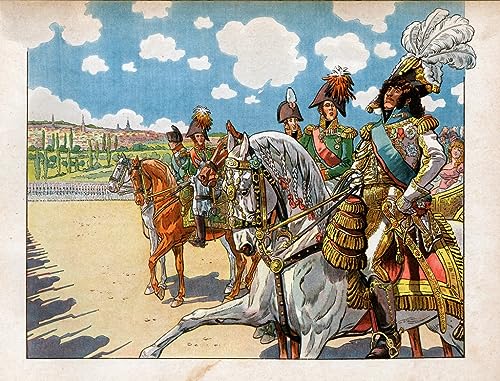Affiche impression Joachim Murat et Napoléon peinture sur toile 60x90cm pour salon