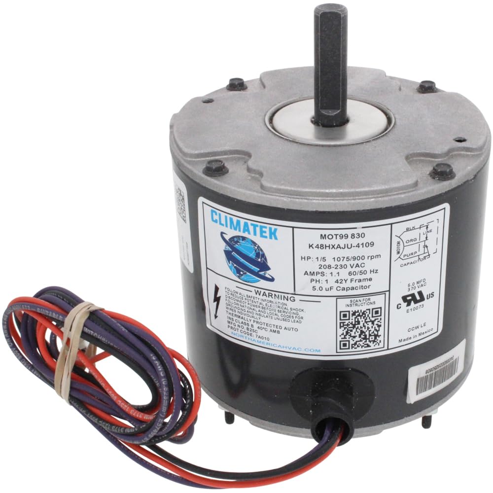 100483-02 - ClimaTek Upgraded 1/5 HP Condenser Fan Motor Replaces