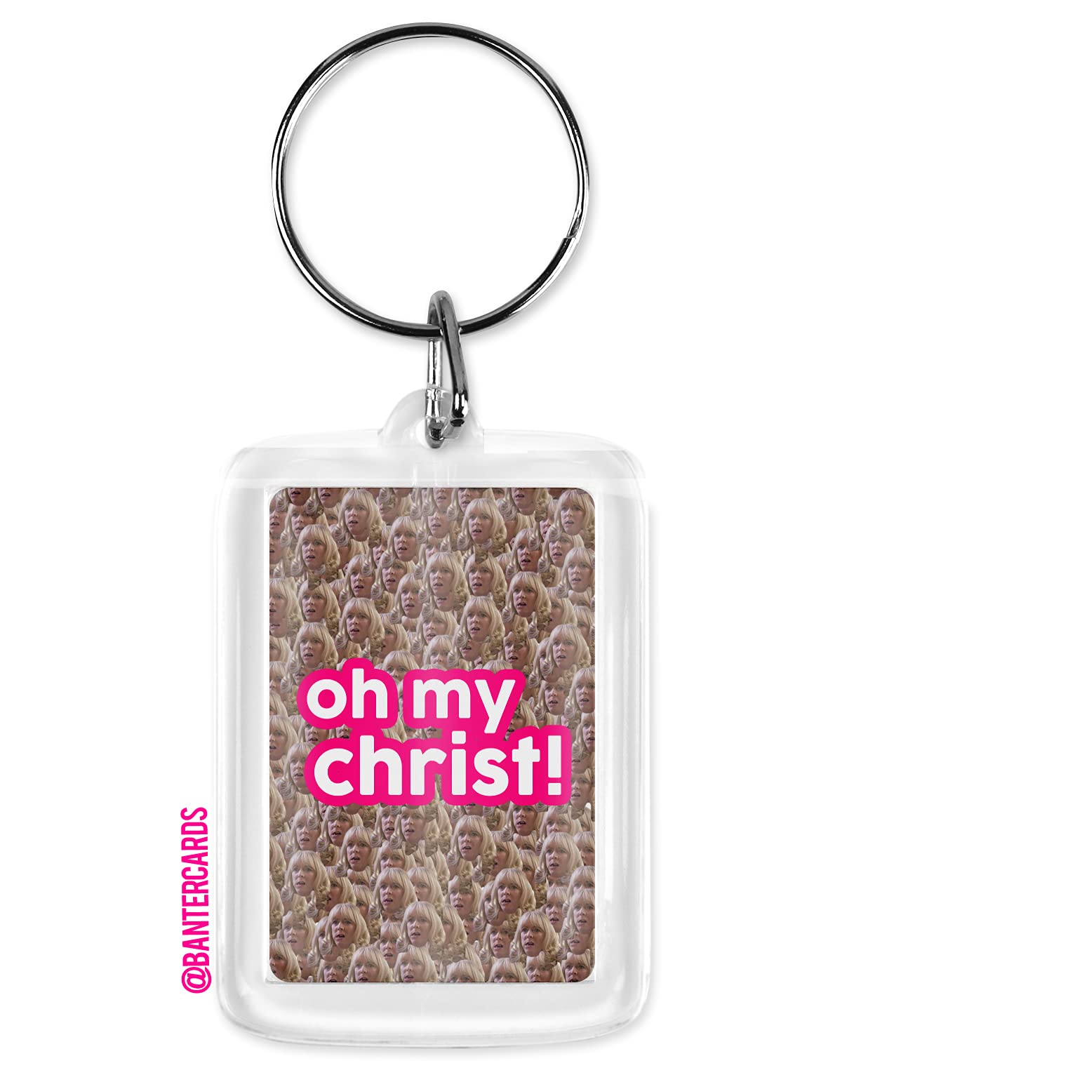 Banter Cards Unisex White Oh My Christ - Pam - Gavin And Stacey - Pam - Gavin And Stacey - Gavin And Stacey Keyring - Gavin And Stacey Gifts - Funny Gavin And Stacey Gifts - Pam Gavin And Stacey