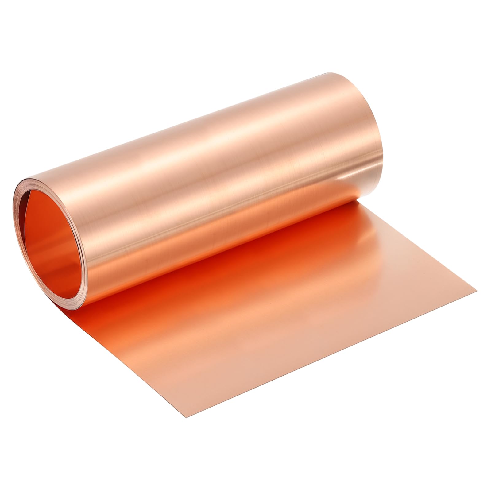 QUARKZMAN Reines Kupferblech Rolle 0.2mm 24Ga Dick T2 Kupferblech 2440mm x 200mm/8Ft x 8in Kupferstreifen Weiches Kupfer Metallfolie Platte Für Basteln Elektro Haus Reparatur