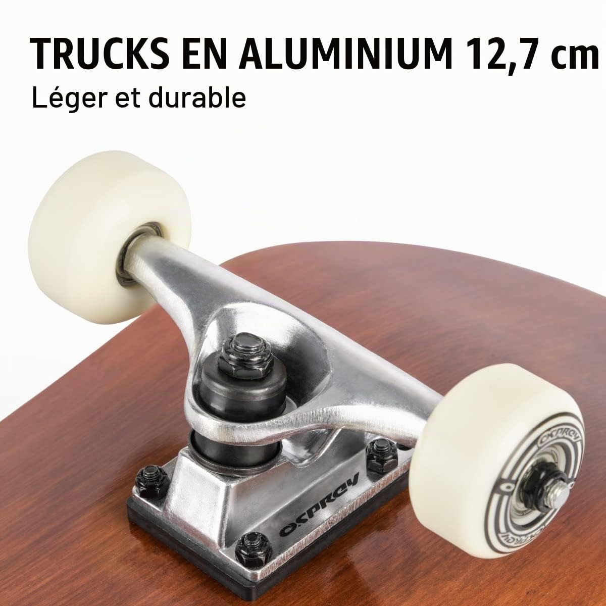 Osprey Skateboard Complet - 78,7 x 20,3 cm - Double Kick - pour Enfants et Adultes - Planche concave - Bande antidérapante - Planche et Roues - Plusieurs Designs