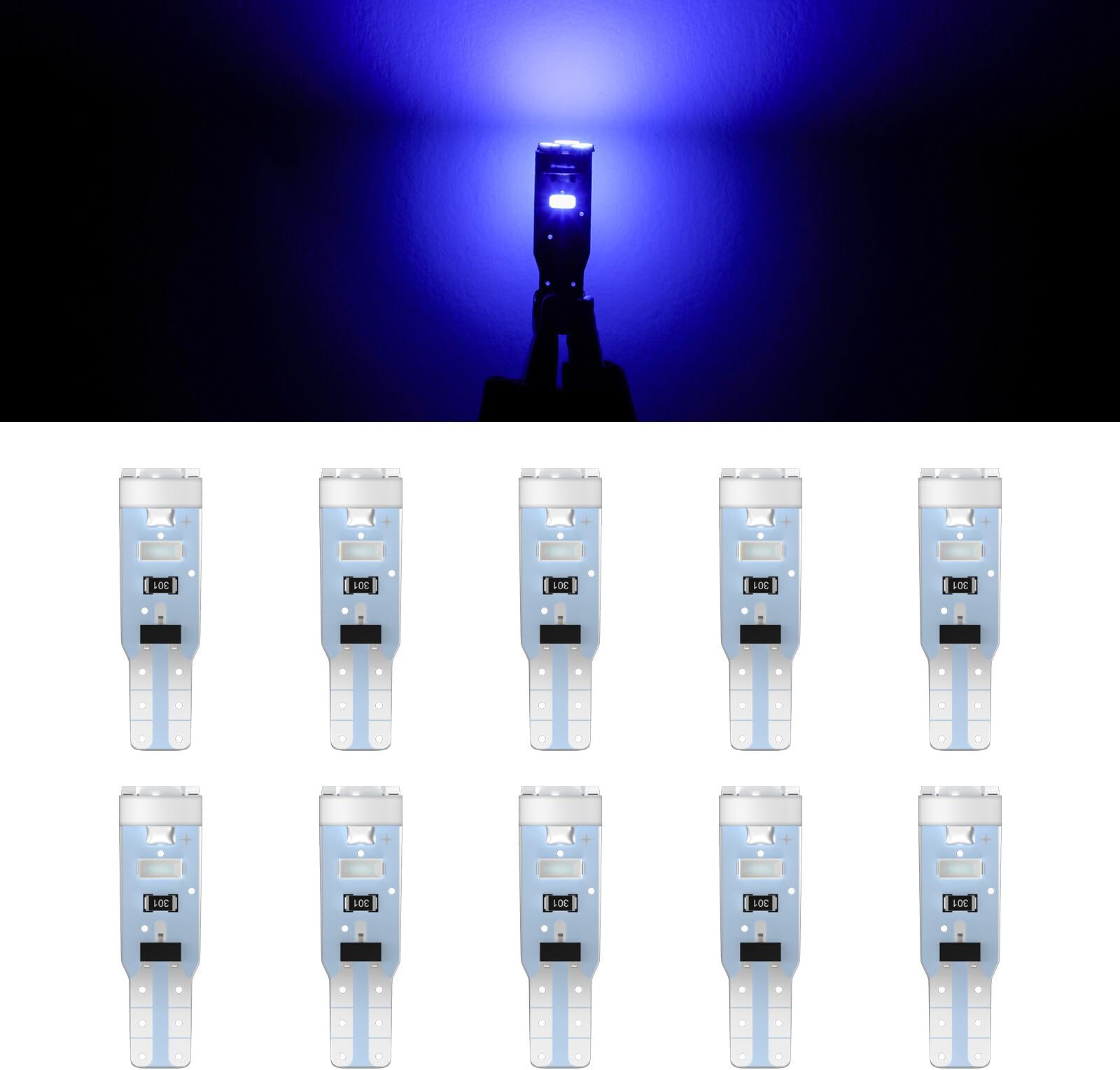 ECCPP 10x Instrument Cluster Dash Panel Lights T5-5-3014-SMD-Blue