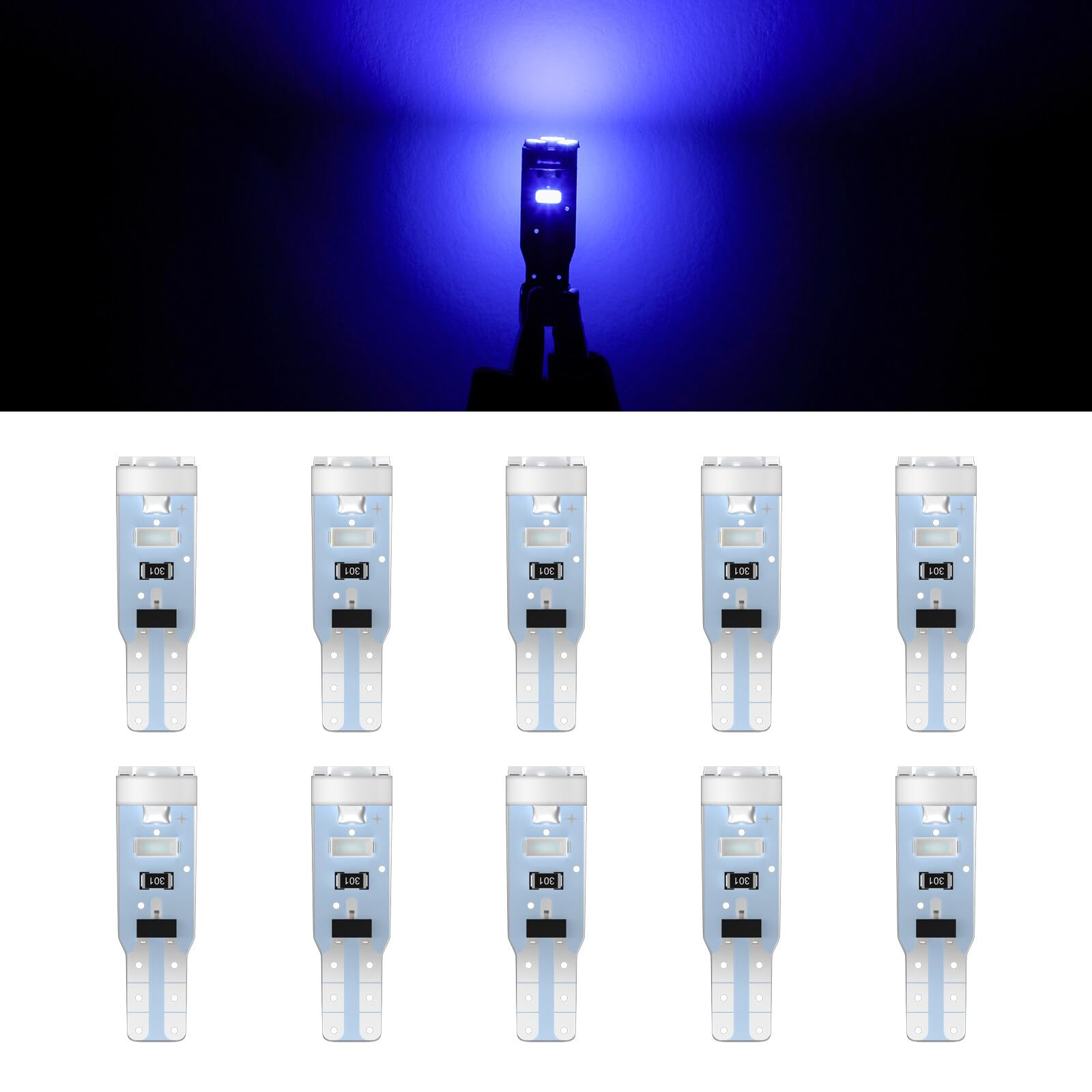 ECCPP 10x Instrument Cluster Dash Panel Lights T5-5-3014-SMD-Blue