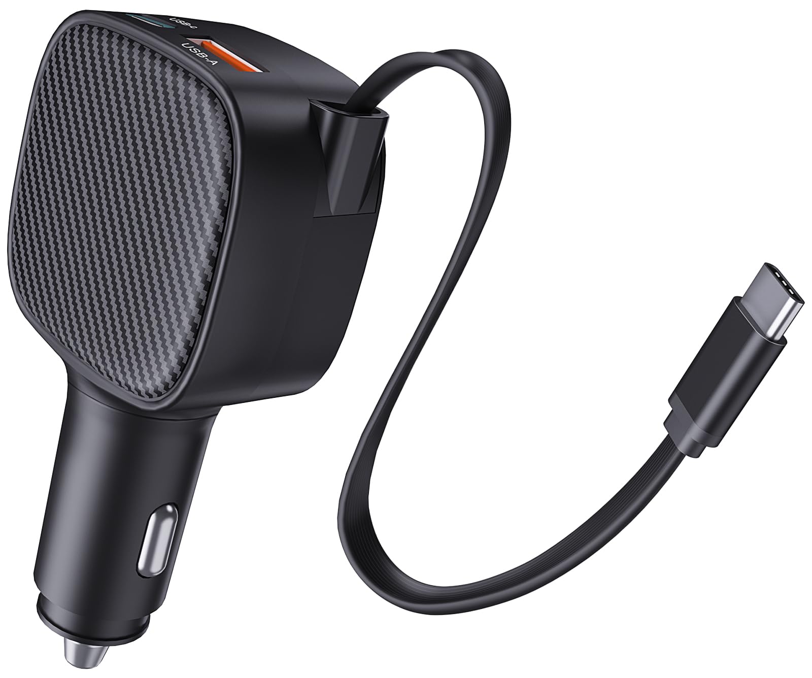 Amazon.co.jp: 【車 充電器 巻き取り式】合計78W シガーソケット usb-c