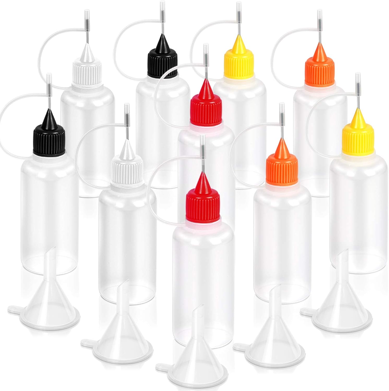 Fandamei 10 PCS Precision Tip Applicator Bottle, 5 Color