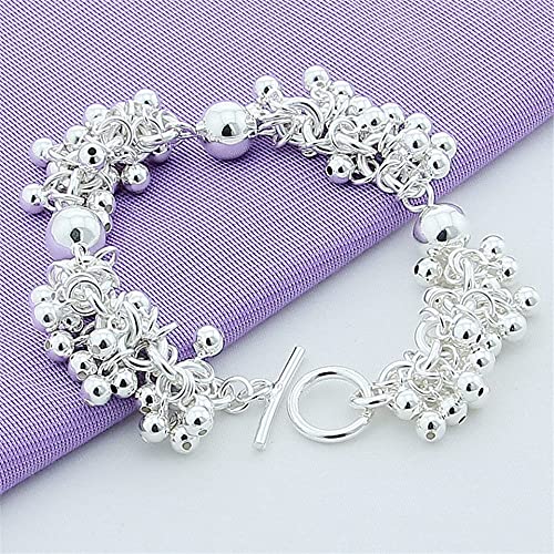 Pulseras de plata 925 mujer LMMSHX dijes uvas cuentas moda femenina 2