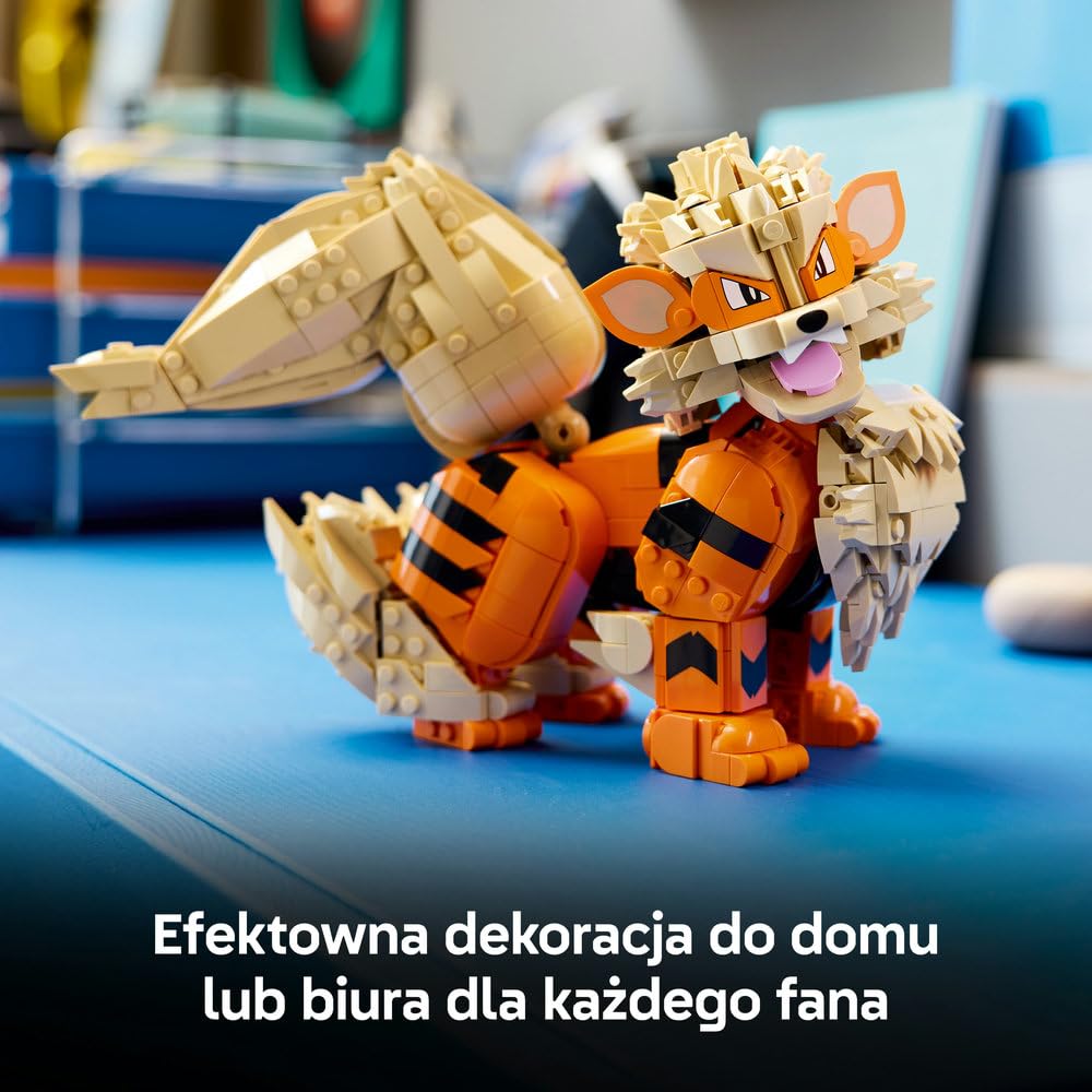 LEGO Pokémon Arcanine 72160 | Kolekcjonerska figurka Pokémona, duży zestaw klocków dla dorosłych, prezent dla fana gry, dekoracja, 1190 elementów