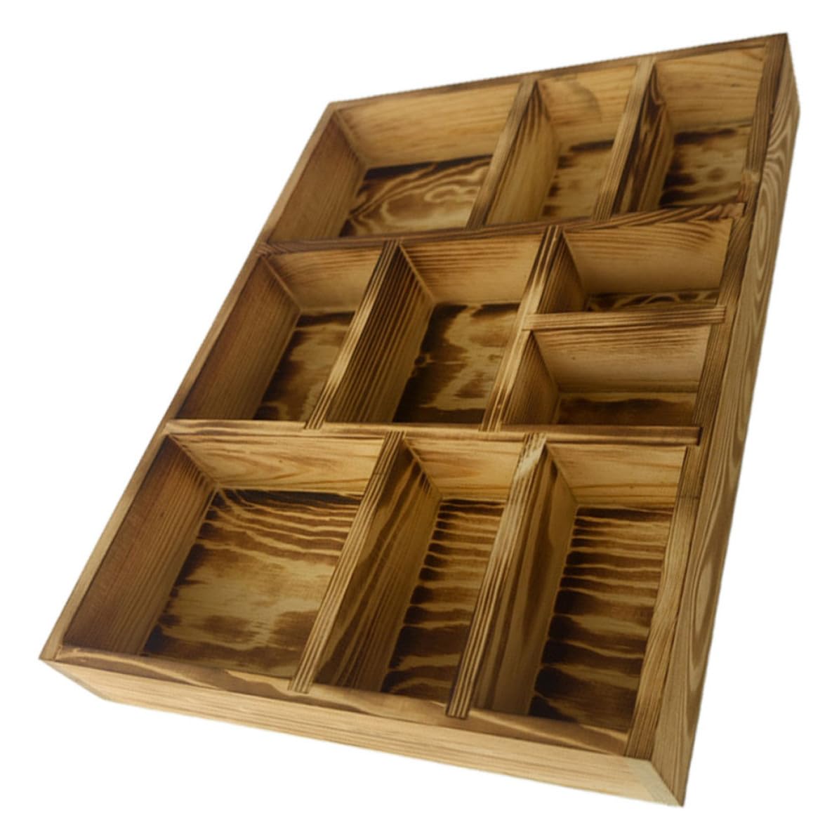 Boîte à Bijoux en Bois 10 compartiments Zerodeko plateau de rangement portable