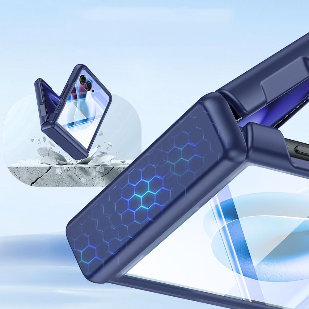 Frosted PC Phone Case for Motorola Razr 50/60/50 Ultra/60 Ultra, Protection Cover with Built-in Tempered Glass Screen Protector (Purple,Razr 50/60)